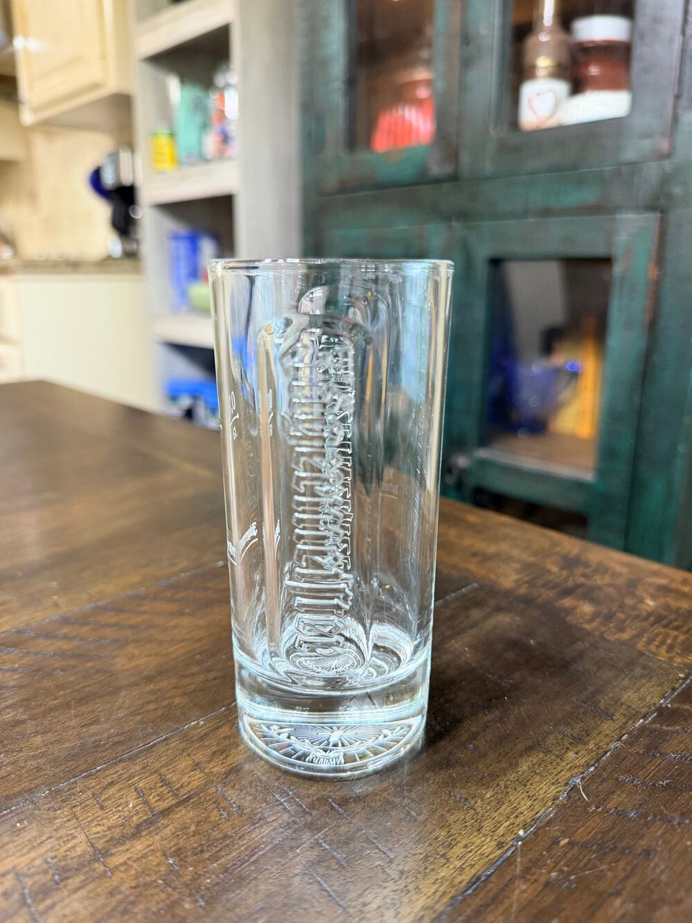Jagermeister Tall Embossed Shot Glass 0.1L Stag Logo Bottom Clear Barware